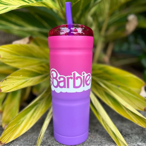 Stainless Steel Barbie Pink Tumbler + Straw | Girl Silhouette & Fonts Options - Picture 4 of 9